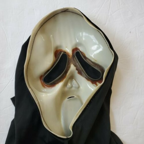 Vintage Ghost Face Scream  Mask Glows In The Dark Easter Unlimited Hood 9206 - Picture 6 of 12